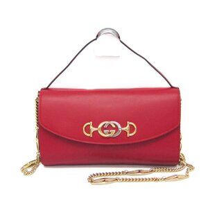 GUCCI Red Leather Shoulder Bag